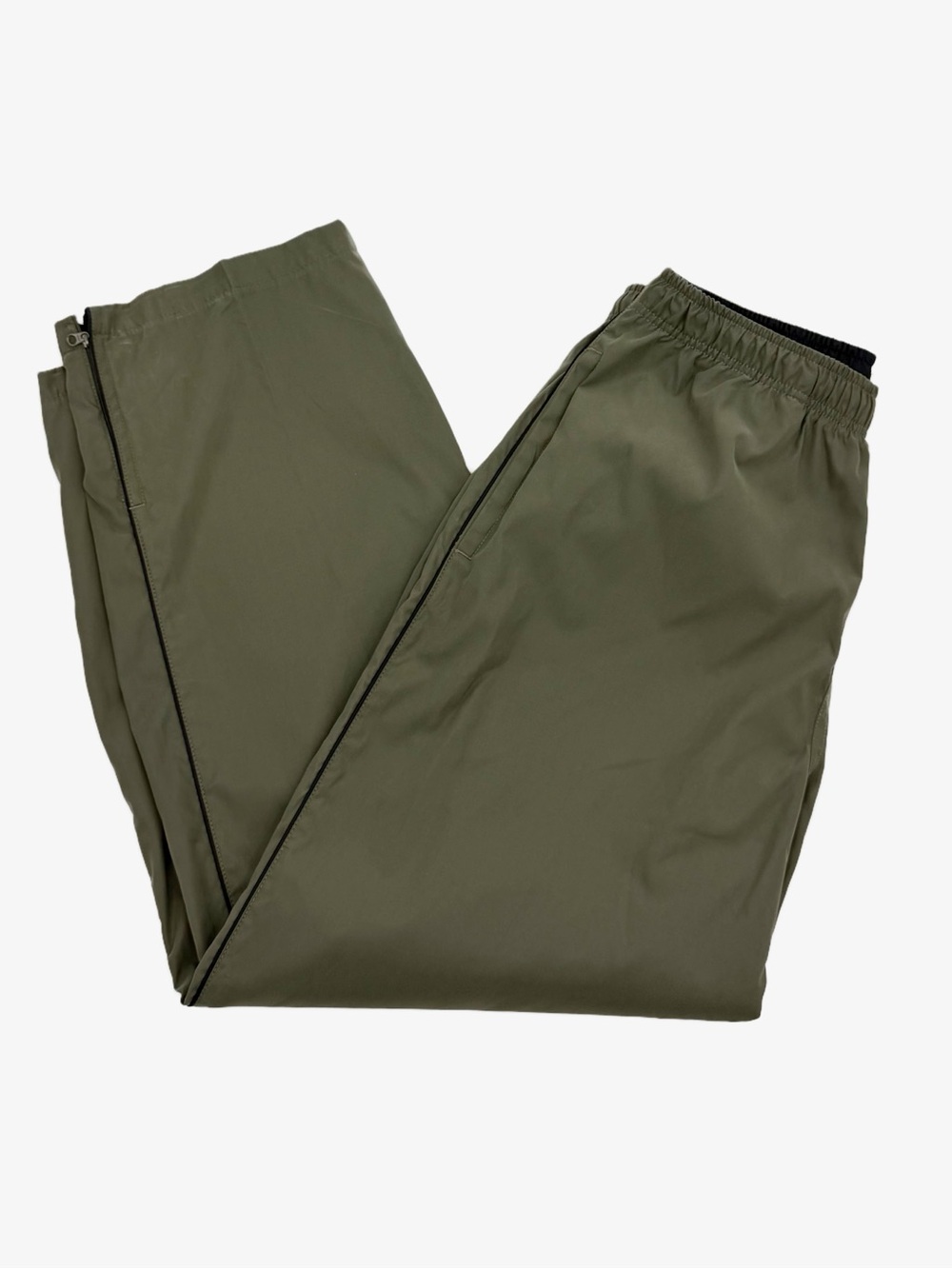 Vintage IZOD Men’s Olive Green Track Pants Medium Ankle Zip 90s Windbreaker